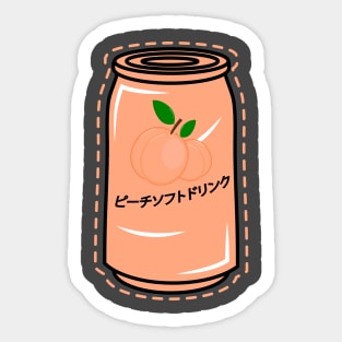 Kawaii Japanese Peach Soft Drink Kanji Aesthetic Streetwear Sticker